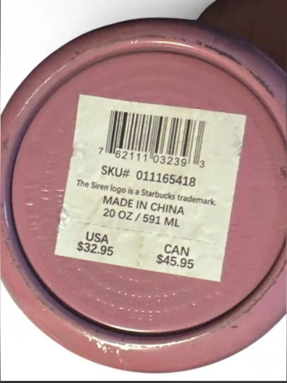 Starbucks Pink Stainless Bottle with Salmon Pink Lid
